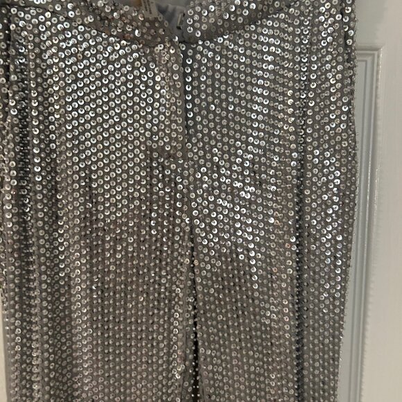 Ramy Brook Olivian Sequin Pants Silver- Size 0 - Picture 5 of 6